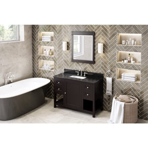 Jeffrey Alexander VKITAST48ESBGR 48" Espresso Astoria Vanity, Black Granite Vanity Top, undermount rectangle bowl