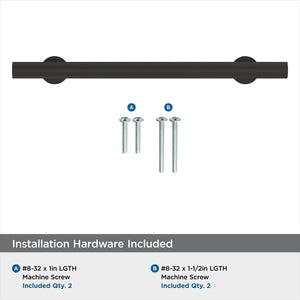 Amerock Cabinet Pull Matte Black 5-1/16 inch (128 mm) Center-to-Center Radius 1 Pack Drawer Pull Cabinet Handle Cabinet Hardware