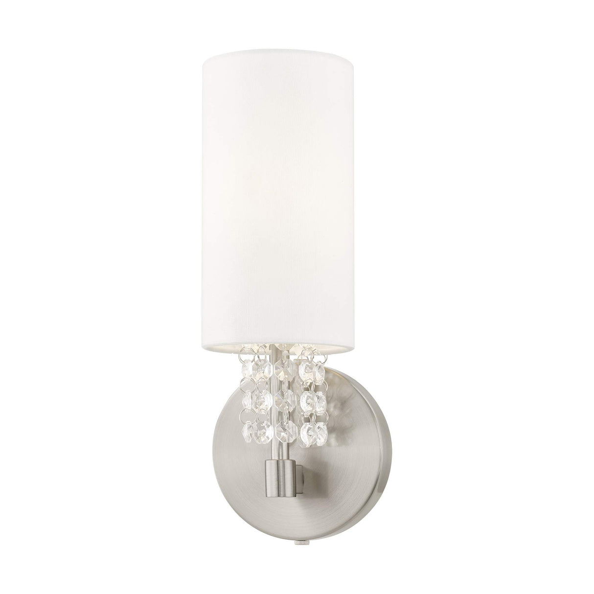 Livex 51030-91 Transitional One Light Wall Sconce from Carlisle Collection in Pwt, Nckl, B/S, Slvr. Finish, Brushed Nickel