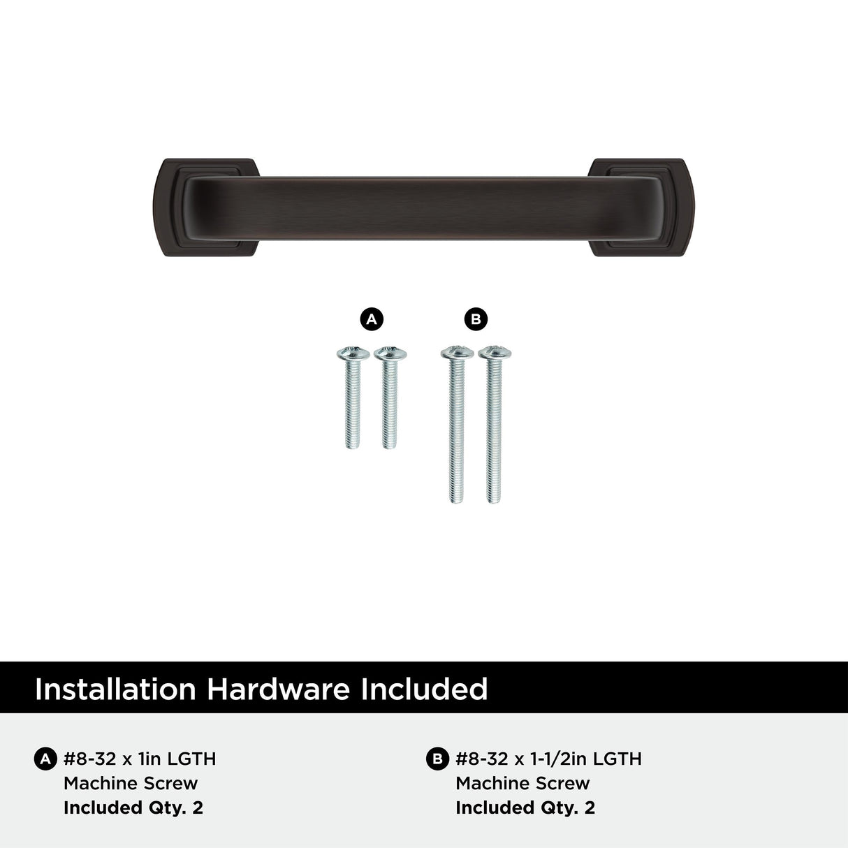 Amerock BP36897ORB Oil-Rubbed Bronze Cabinet Pull 3 inch (76mm) Center-to-Center Cabinet Hardware Surpass Furniture Hardware Drawer Pull