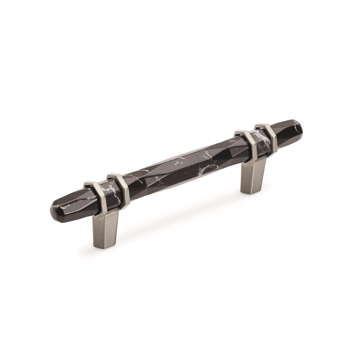 Amerock BP36648MBKG10 Carrione Cabinet Pull, 3-3/4 in (96 mm) Center-to-Center, Marble Black/Satin Nickel