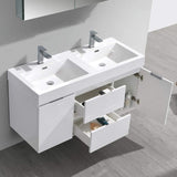 Fresca FVN8348GO-D Fresca Valencia 48" Gray Oak Wall Hung Double Sink Modern Bathroom Vanity w/ Medicine Cabinet