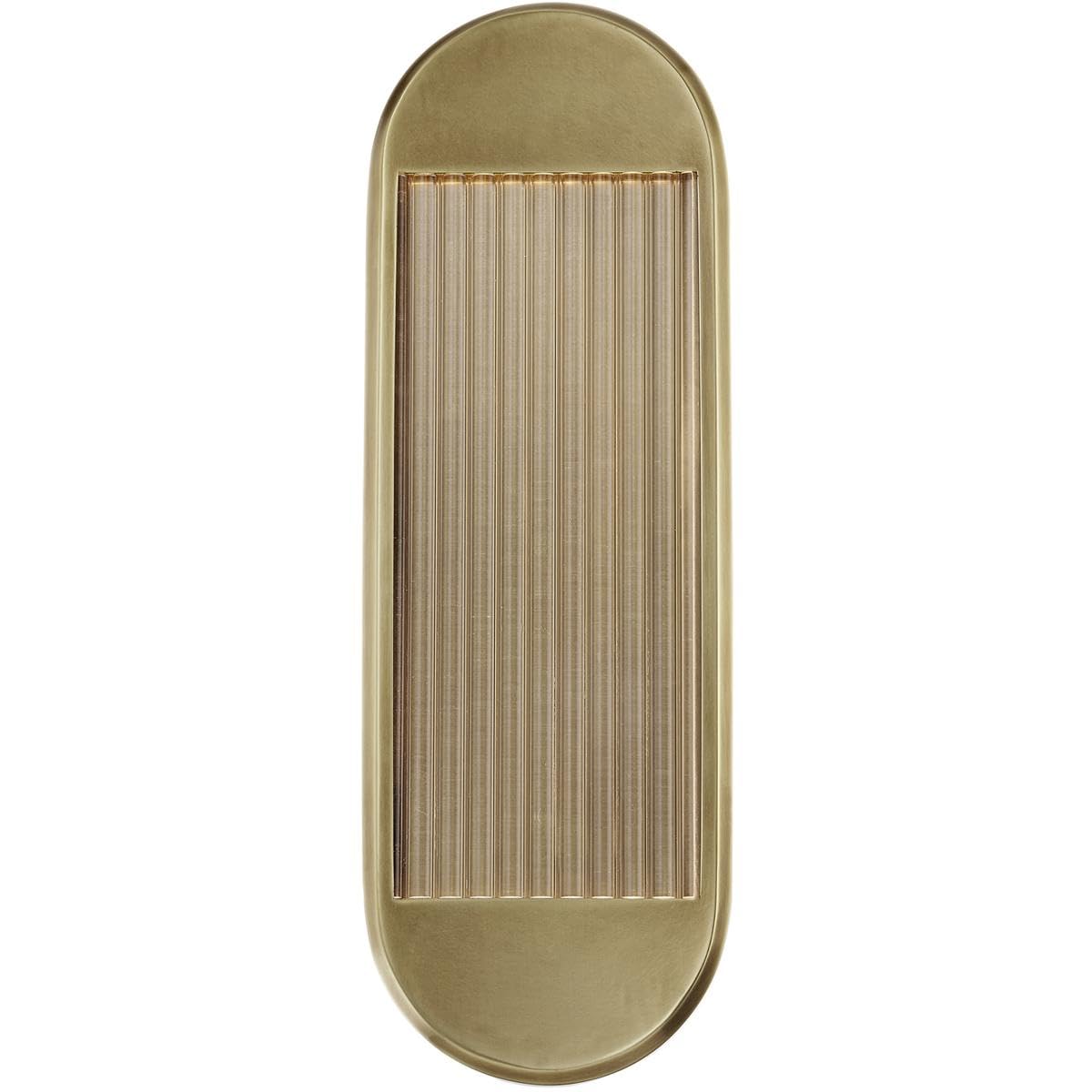 Alora WV330216VB PALAIS 16" WV VINTAGE BRASS CLEAR RIBBED ACRYLIC  17W LED 90 3000K AC LED