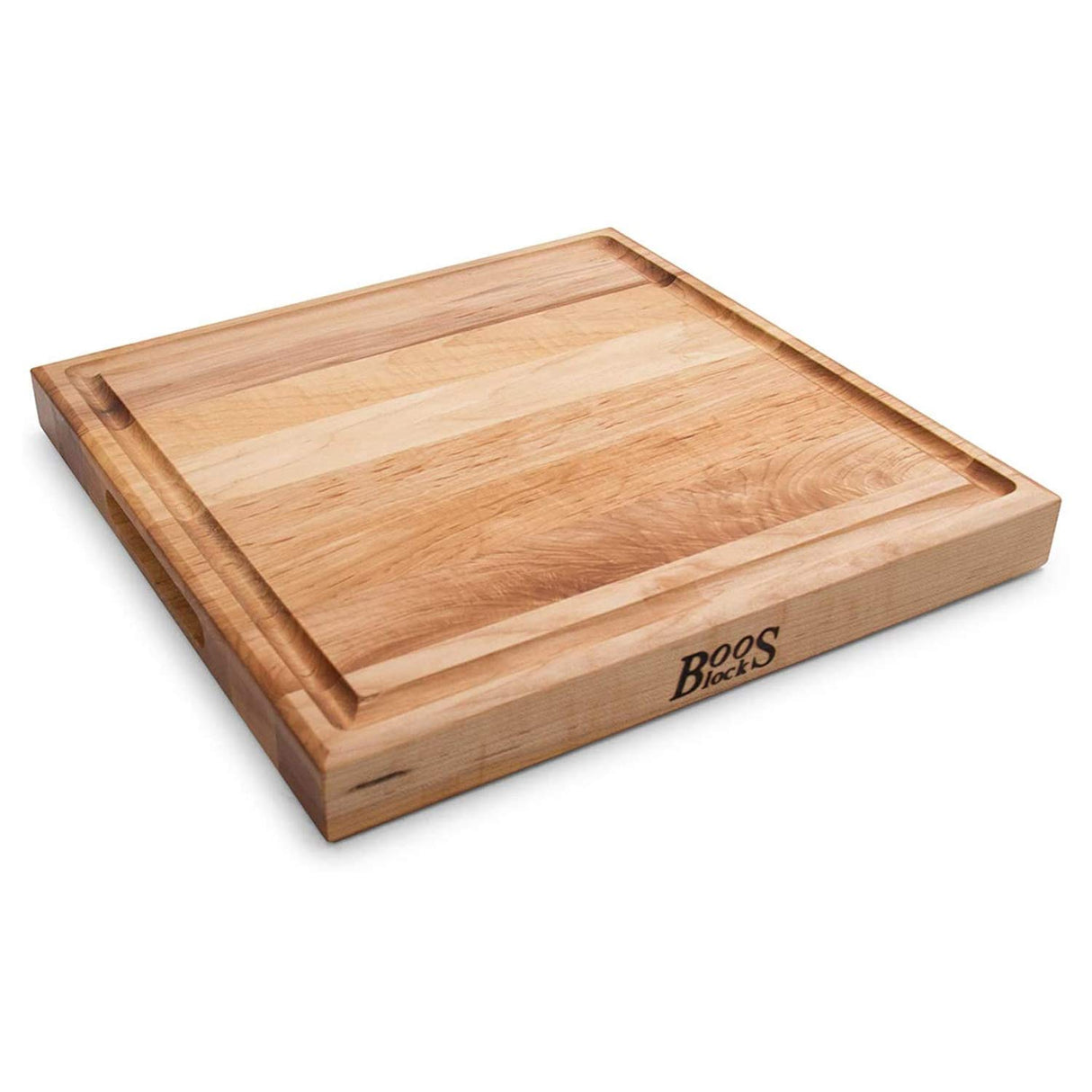 John Boos CB1052-1M1515175 Maple Wood Cutting Board for Kitchen Prep, 15x15 Inch, 1.5 Inch Thick Edge Grain Reversible Square Charcuterie Block with Juice Groove 15X15X1.75 MPL-EDGE GR-REV-