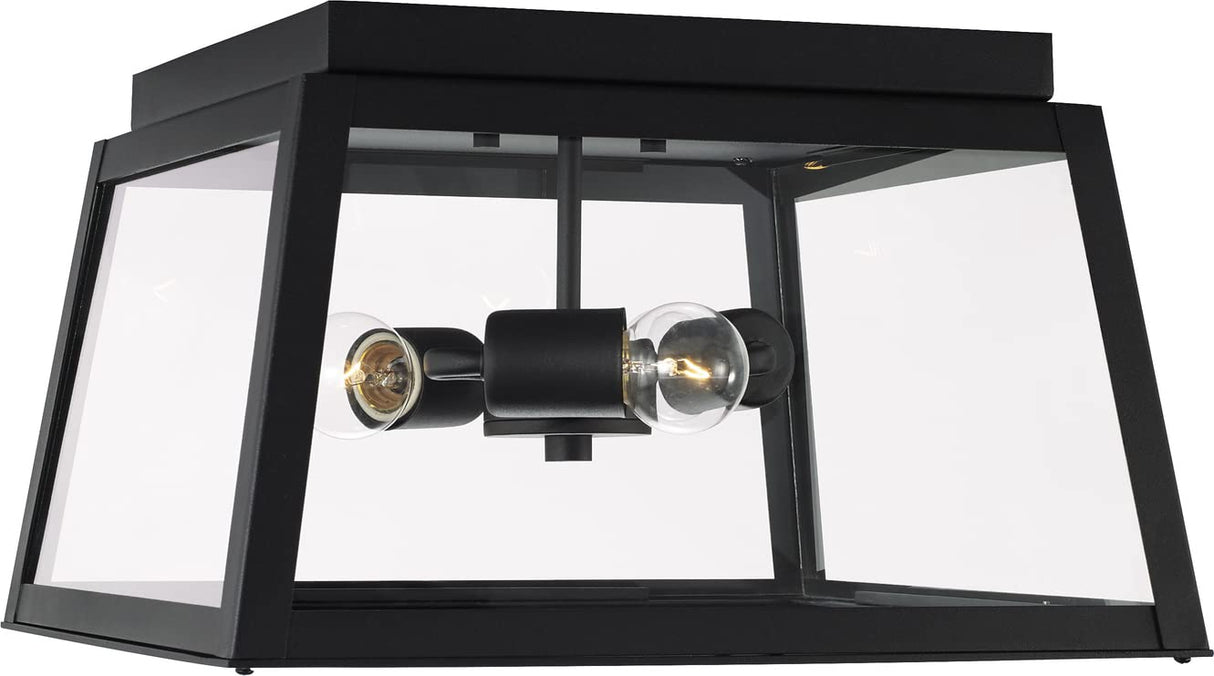 Capital Lighting 943736BK Leighton 3 Light Outdoor Flush Black