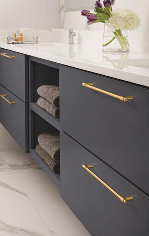 Amerock Cabinet Pull Champagne Bronze 8-13/16 inch (224 mm) Center-to-Center Destine 1 Pack Drawer Pull Cabinet Handle Cabinet Hardware