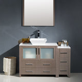 Fresca FVN62-3612GO-VSL Fresca Torino 48" Gray Oak Modern Bathroom Vanity w/ Side Cabinet & Vessel Sink