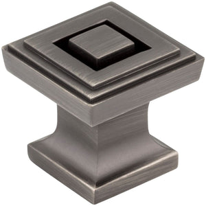 Jeffrey Alexander 585BNBDL 1" Overall Length Brushed Pewter Square Delmar Cabinet Knob