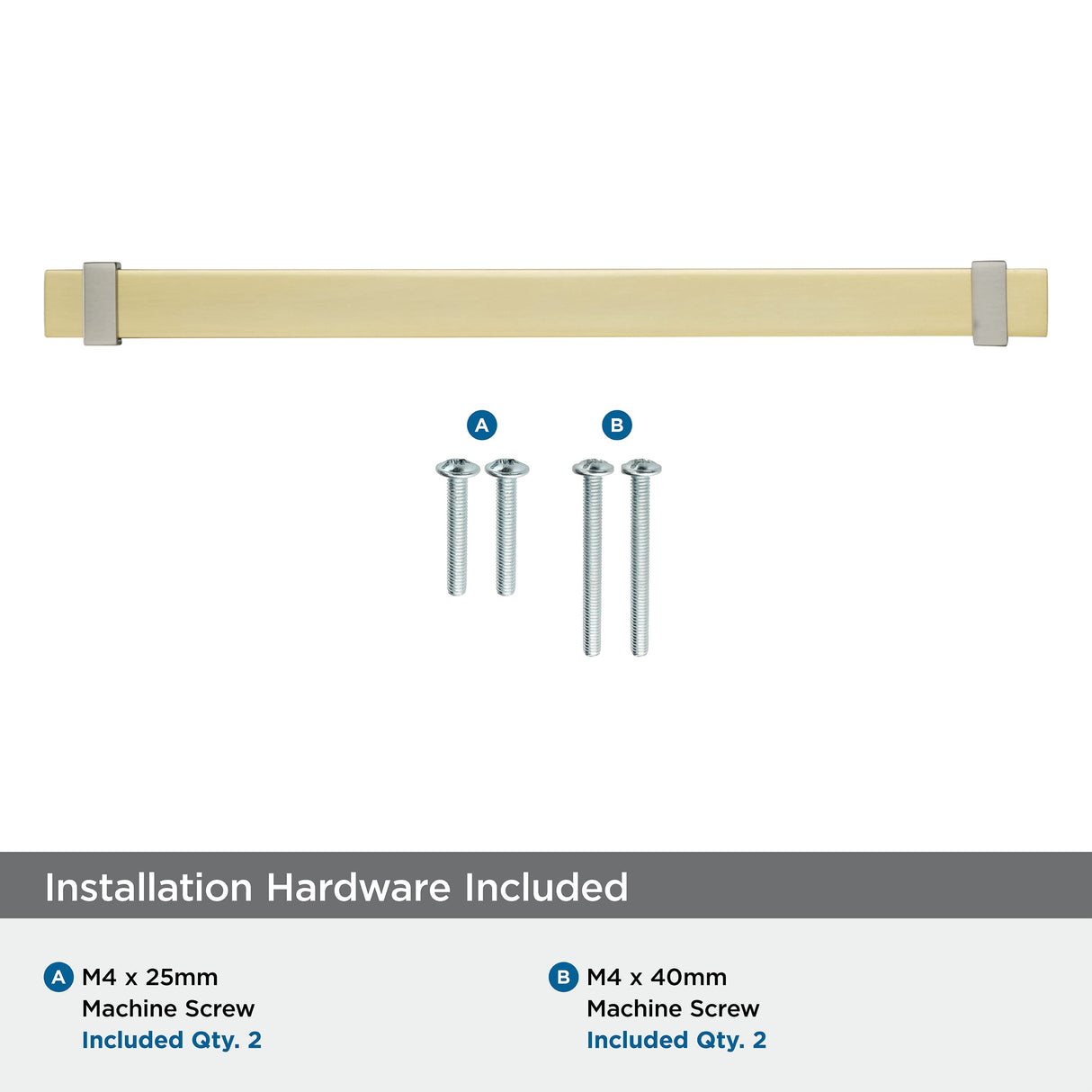 Amerock Cabinet Pull Brushed Gold/Satin Nickel 8-13/16 inch (224 mm) Center to Center Overton 1 Pack Drawer Pull Drawer Handle Cabinet Hardware