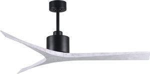 Matthews Fan MW-BK-MWH-60 Mollywood 6-speed contemporary ceiling fan in Matte Black finish with 60” solid matte white wood blades