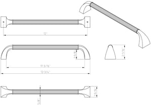 Jeffrey Alexander Z281-12DBAC 12" Center-to-Center Brushed Oil Rubbed Bronze Cordova Appliance Handle