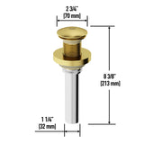 VIGO 2.75" Diameter Vessel Bathroom Sink Pop-Up Drain and Mounting Ring Without Overflow in Matte Gold Finish