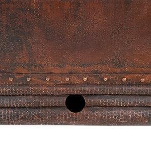 67" Hammered Copper Double Slipper Bathtub with Overflow Hole