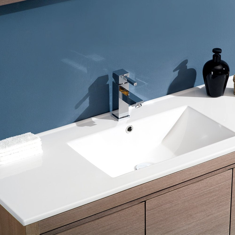 Fresca FVN8148GO Fresca Allier 48" Gray Oak Modern Bathroom Vanity w/ Mirror