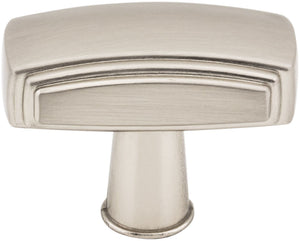Jeffrey Alexander 519ABSB 1-9/16" Overall Length Antique Brushed Satin Brass Rectangle Delgado Cabinet Knob