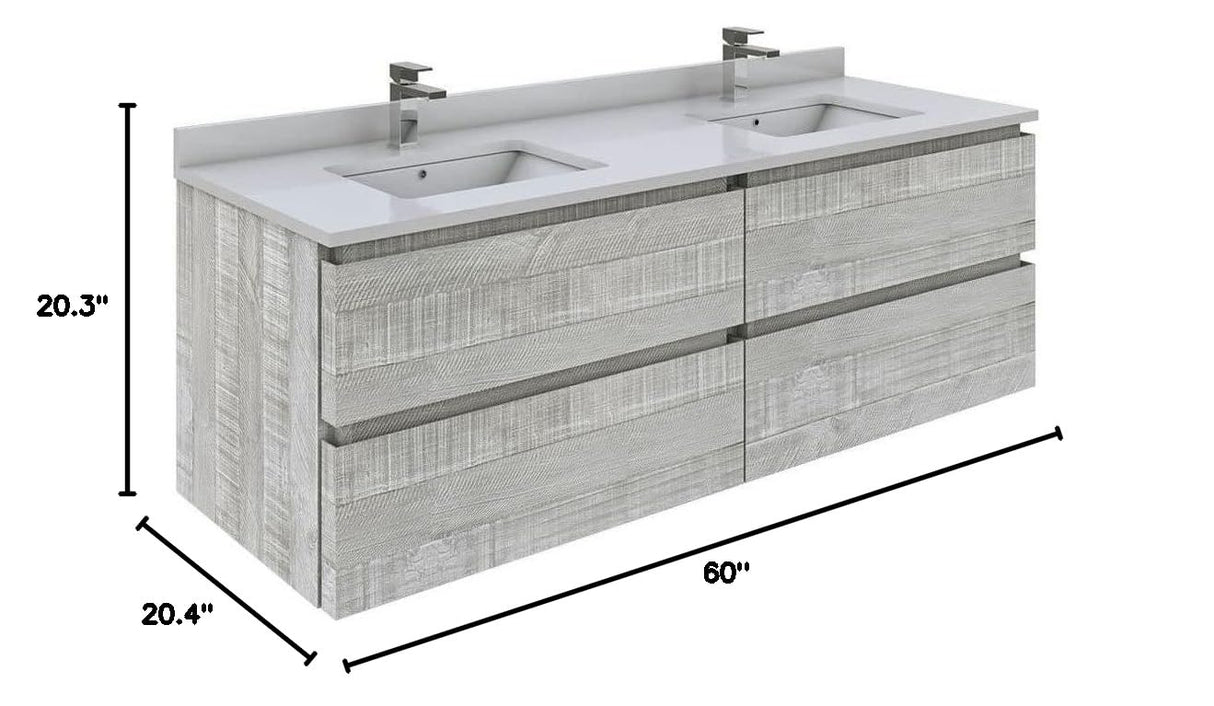 Fresca FCB31-3030ASH-CWH-U Modern Bathroom Vanity