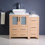 Fresca FCB62-2412GO-CWH-V Fresca Torino 36" Gray Oak Modern Bathroom Cabinets w/ Top & Vessel Sink