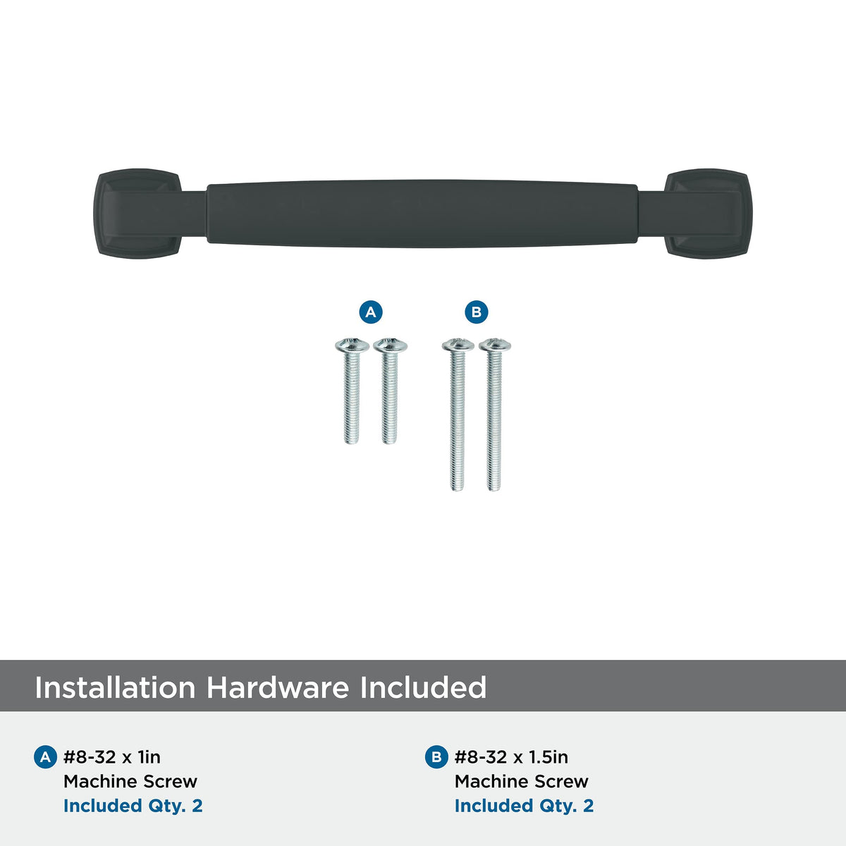 Amerock Cabinet Pull Matte Black 5-1/16 inch (128 mm) Center-to-Center Stature 1 Pack Drawer Pull Cabinet Handle Cabinet Hardware