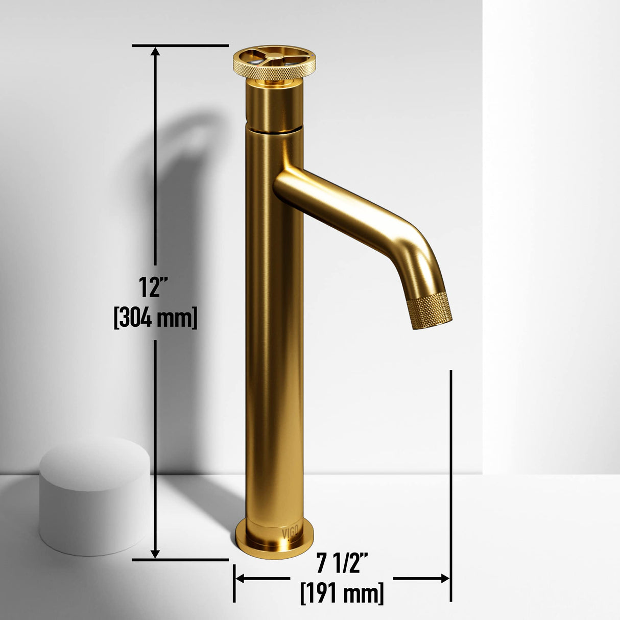 VIGO Cass 12 inch H Single Hole Single Handle Bathroom Faucet in Matte Brushed Gold - Vessel Sink Faucet VG03030MG