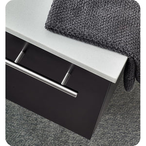 Fresca FVN6136ES-UNS-L Fresca Lucera 36" Espresso Wall Hung Undermount Sink Modern Bathroom Vanity w/ Medicine Cabinet - Left Version