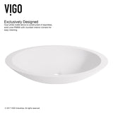 VIGO Wisteria 23.125 inch L x 13.5 inch W Over the Counter Freestanding Matte Stone Rectangular Vessel Bathroom Sink in Matte White - Sink for Bathroom VG04011