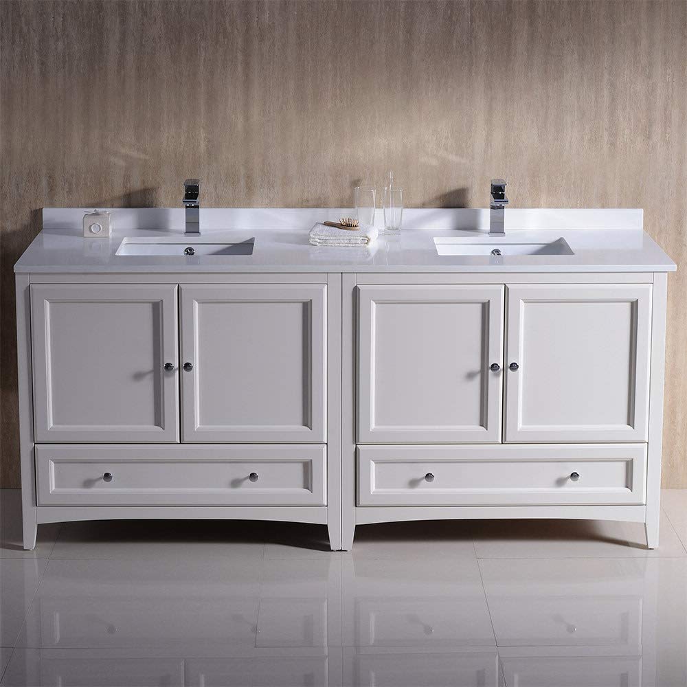 Fresca FCB20-3636GR-CWH-U Double Sink Cabinets with Sinks