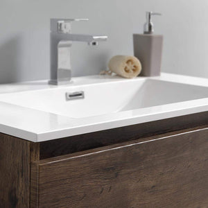 Fresca FVN9330RW Fresca Lazzaro 30" Rosewood Free Standing Modern Bathroom Vanity w/ Medicine Cabinet