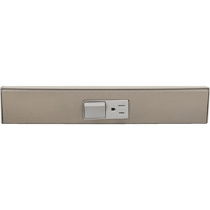 Task Lighting TRS12-1G-SN 12" TR Switch Series Angle Power Strip, Single Switch, Satin Nickel Finish, Grey Switch and Receptacles
