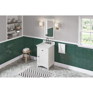 Jeffrey Alexander MIR2CHA-22-WH 22" W x 1-1/2" D x 34" H White Chatham mirror