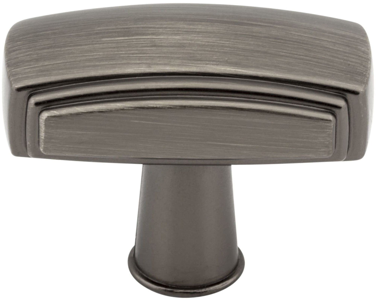 Jeffrey Alexander 519BNBDL 1-9/16" Overall Length Brushed Pewter Rectangle Delgado Cabinet Knob