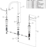 Elkay LK800GN08L2 Chrome Concealed Deck Faucet with 8" Gooseneck Spout and 2" Lever Handles