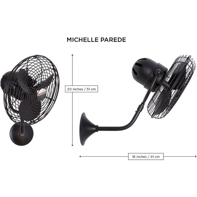 Matthews Fan MP-CR-MTL Michelle Parede vintage style wall fan in polished chrome finish.