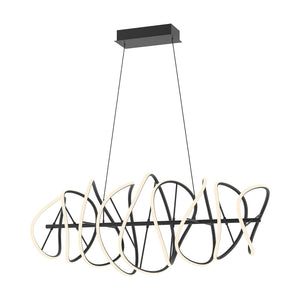 Kuzco CH96442-BK COLLIDE 44" CHANDELIER TEXTURED BLACK 120" WIRE 120V TRIAC/ELV LED 3000K 90CRI 100W