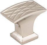 Jeffrey Alexander 535L-SN 1-1/2" Overall Length Satin Nickel Rectangle Geometric Pattern Aberdeen Cabinet Knob