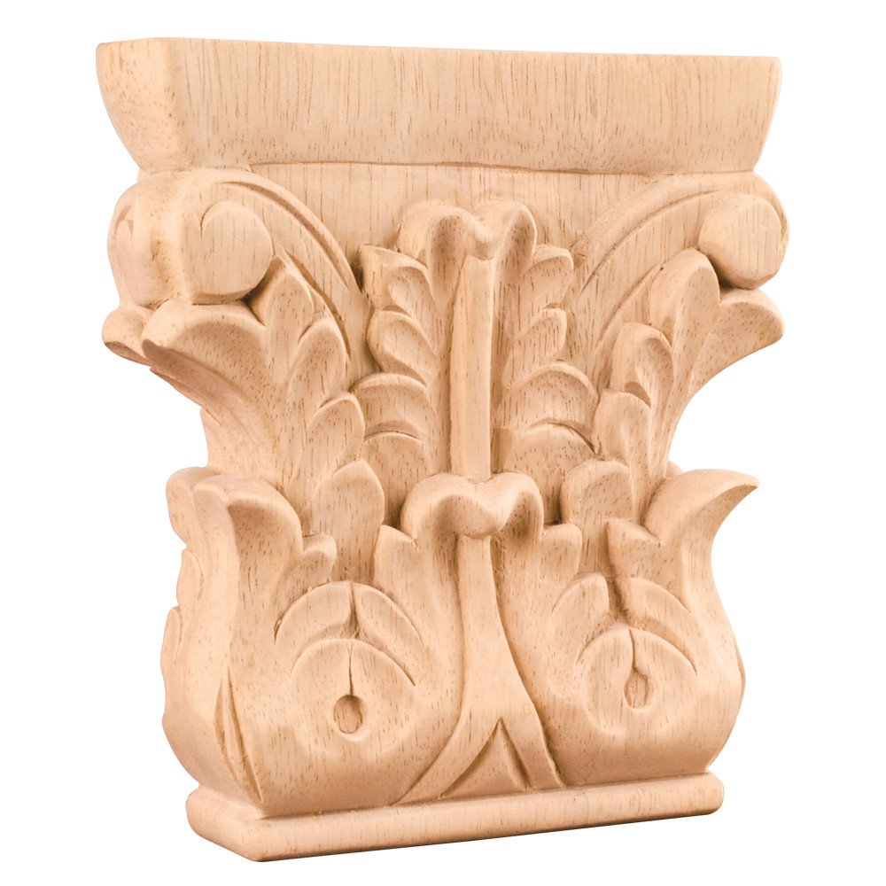 Hardware Resources CAP3OK 6" W x 1-1/4" D x 6" H Oak Acanthus Capital