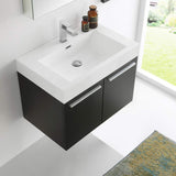 Fresca FVN8089GO Fresca Vista 30" Gray Oak Wall Hung Modern Bathroom Vanity w/ Medicine Cabinet