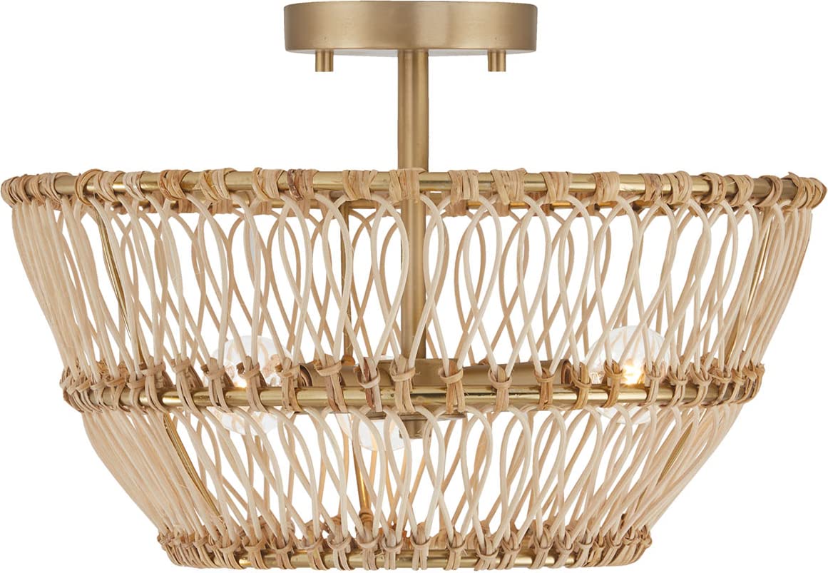 Capital Lighting 244131MA Wren 3 Light Dual Mount Semi-Flush/Pendant Matte Brass