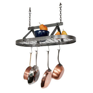 Enclume DR4 HS Classic Oval Ceiling Pot Rack w/ 12 Hooks HS