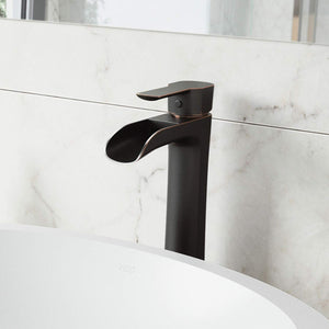 VIGO Niko 10.5 inch H Single Hole Single Handle Bathroom Faucet with Pop Up Drain in Antique Rubbed Bronze - Vessel Sink Faucet with drain included VG03024ARB2