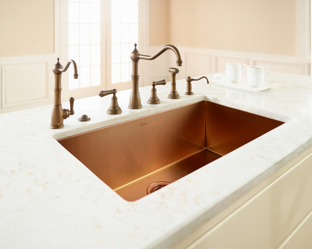 Perrin & Rowe U.4776L-SEG-2 Edwardian™ Two Handle Kitchen Faucet With Side Spray