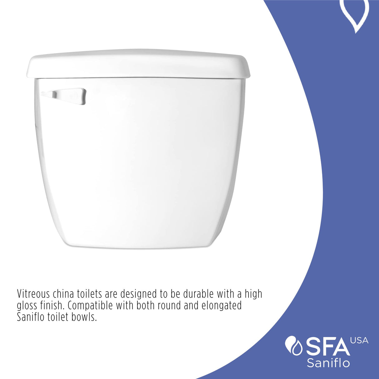 SANIFLO Toilet Tank - Residential - EPA Certified - White