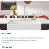 Elkay LKEC2037LS Explore Three Hole Bridge Faucet with Pull-down Spray and Lever Handles, Lustrous Steel