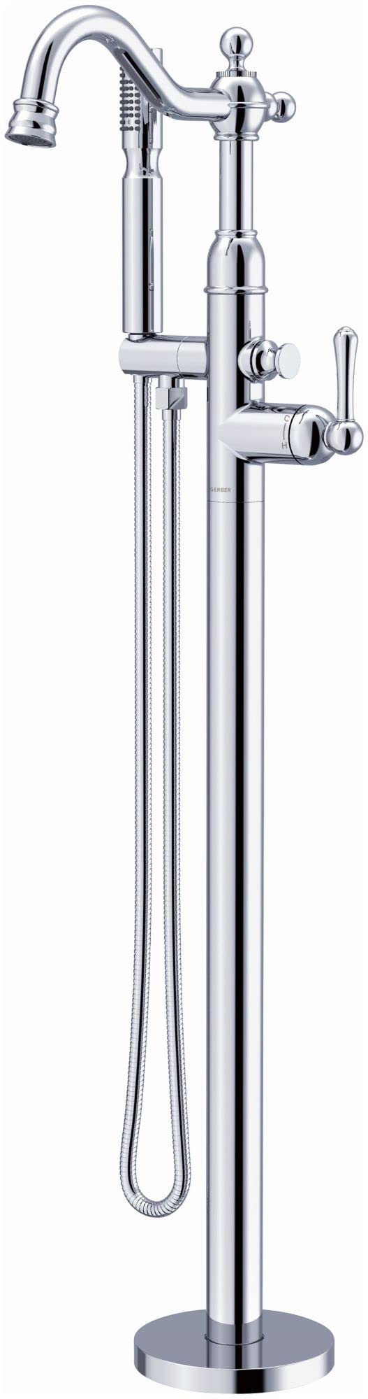 Gerber D300557T Chrome Traditional Floor Mount Tub Filler Trim Kit With Handshower