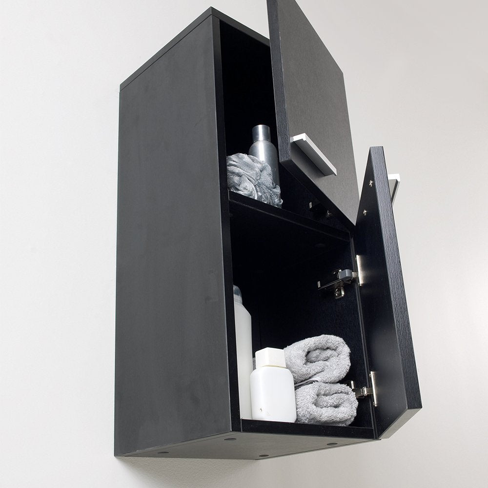 Fresca FST8091BW Fresca Black Bathroom Linen Side Cabinet w/ 2 Storage Areas