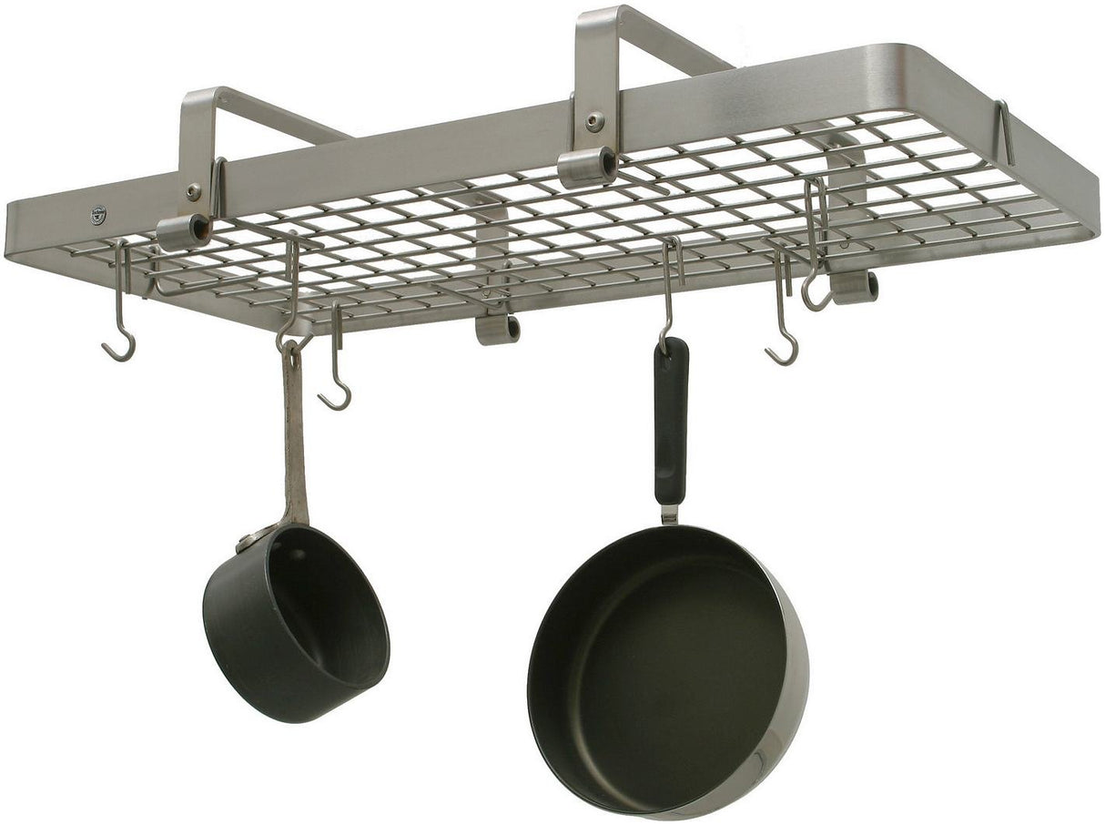 Enclume PR13WG SS 37" Low Ceiling Rectangle Pot Rack w/ 18 Hooks SS