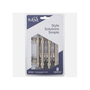 KasaWare K2083SN-8 4" Overall Length Beveled Edge Bar Pull, 8-pack