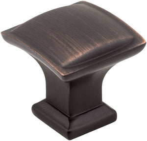 Jeffrey Alexander 435DBAC 1-1/4" Overall Length Brushed Oil Rubbed Bronze Square Annadale Cabinet Knob