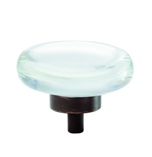 Amerock Cabinet Knob Clear/Oil-Rubbed Bronze 1-3/4 inch (44 mm) Diameter Glacio 1 Pack Drawer Knob Cabinet Hardware