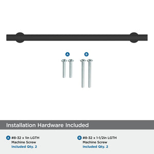 Amerock Corp BP37109MB Everett Pull, 10-1/16 in (256 mm) Center-to-Center, Matte Black