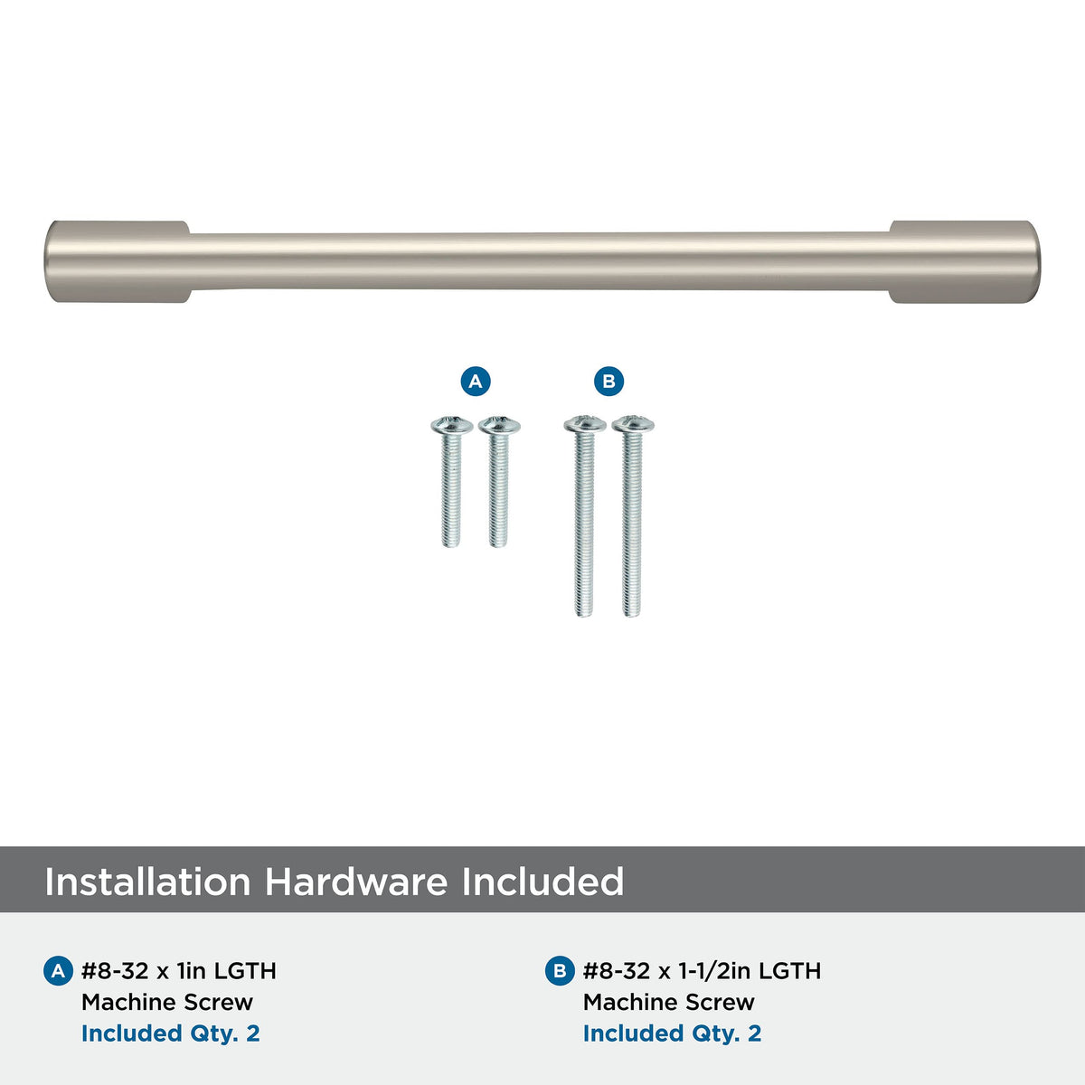 Amerock Cabinet Pull Satin Nickel 5-1/16 inch (128 mm) Center to Center Riva 1 Pack Drawer Pull Drawer Handle Cabinet Hardware